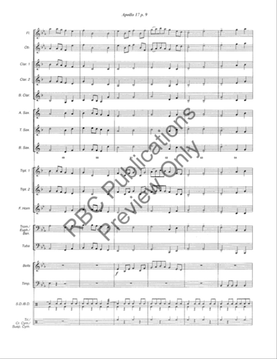 Apollo 17 Concert Band scores gallery preview page 13