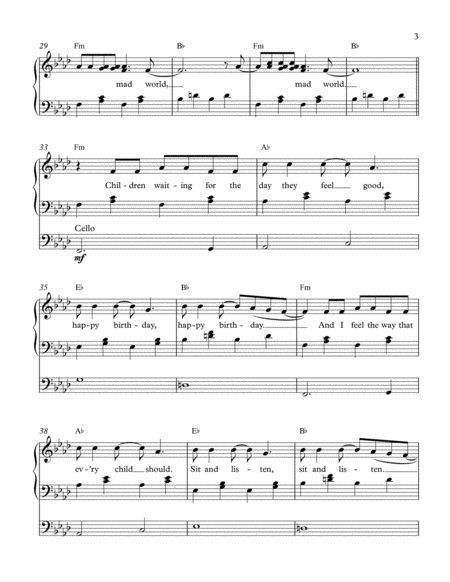 Mad World sheet music for flute solo (PDF-interactive)