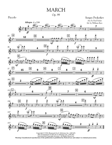 March, Op. 99 - Piccolo