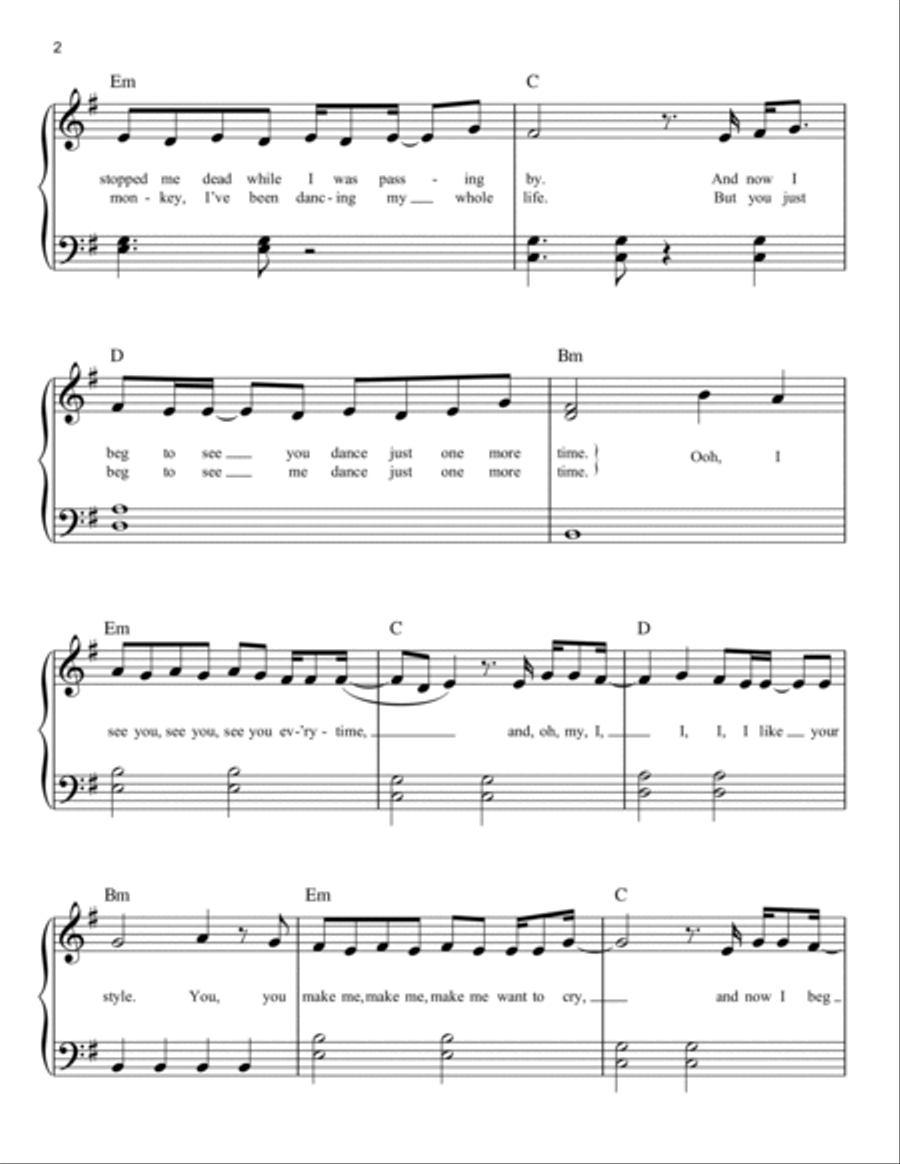Dance Monkey Easy Piano scores gallery preview page 2