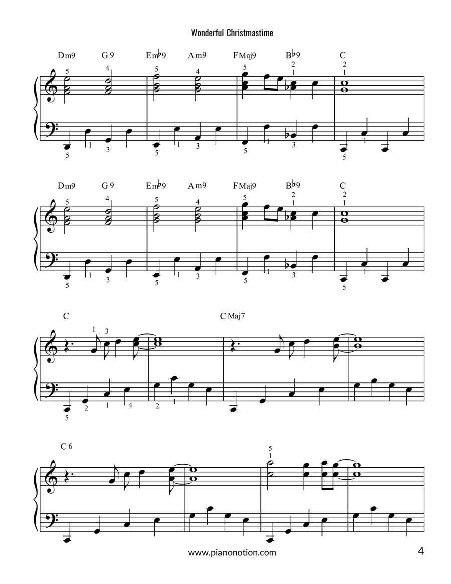 Wonderful Christmastime Wonderful Christmastime Easy Piano scores gallery preview page 4