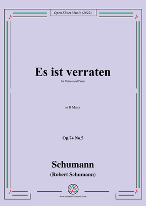 Schumann-Es ist verraten,Op.74 No.5,in B Major