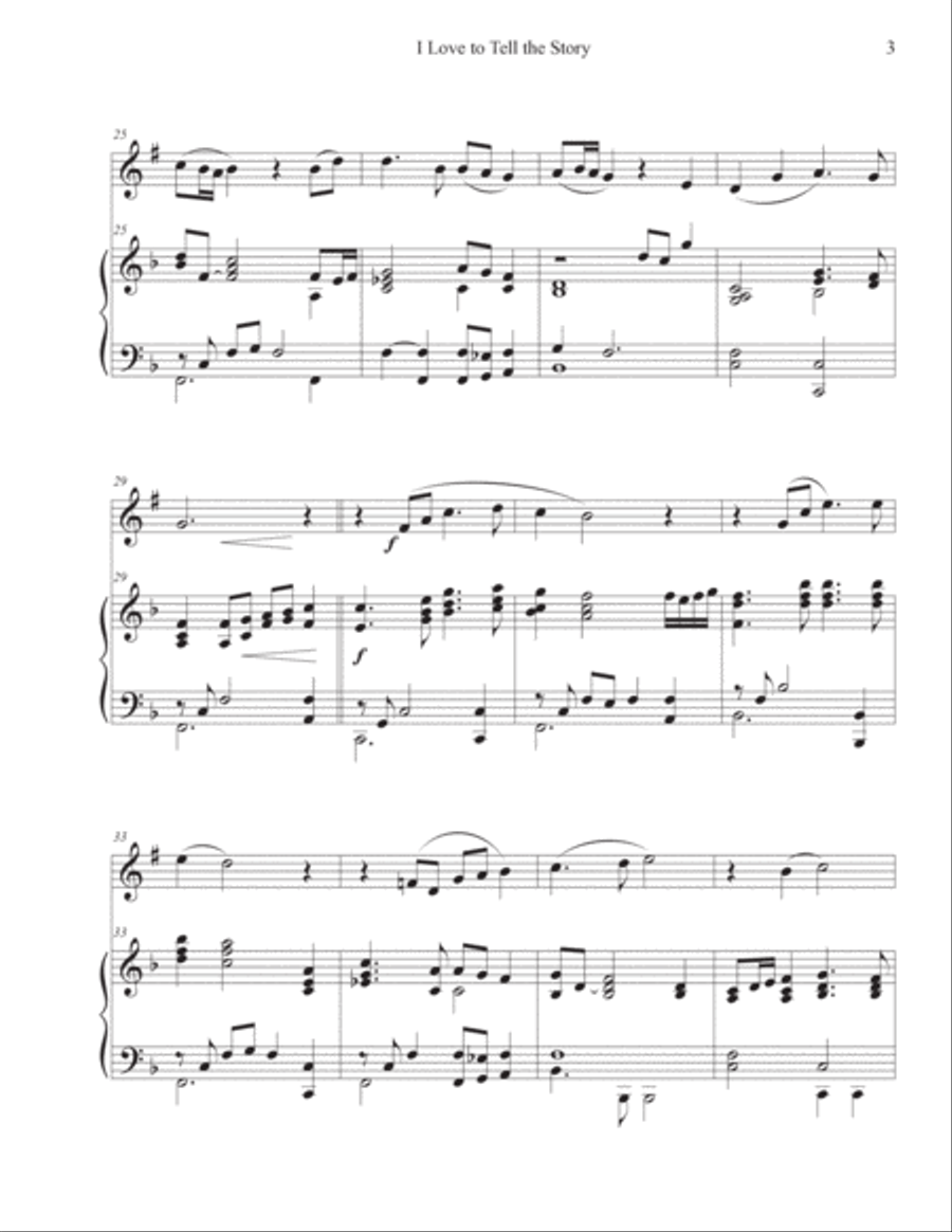 I Love to Tell the Story (Trumpet-Piano) Trumpet Solo scores gallery preview page 3