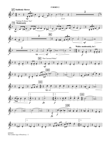 The Golden Age Of Broadway - F Horn 2 by Richard Rodgers Concert Band - Digital Sheet Music