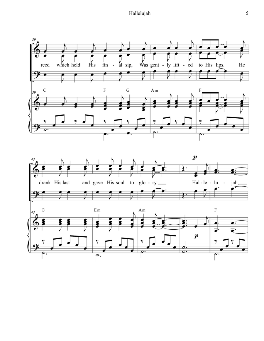 Hallelujah 3-Part scores gallery preview page 5