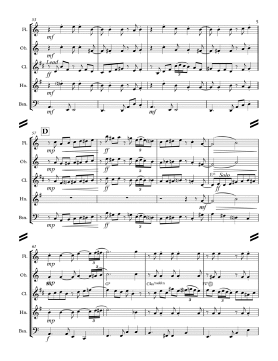 This Masquerade Woodwind Quintet scores gallery preview page 5