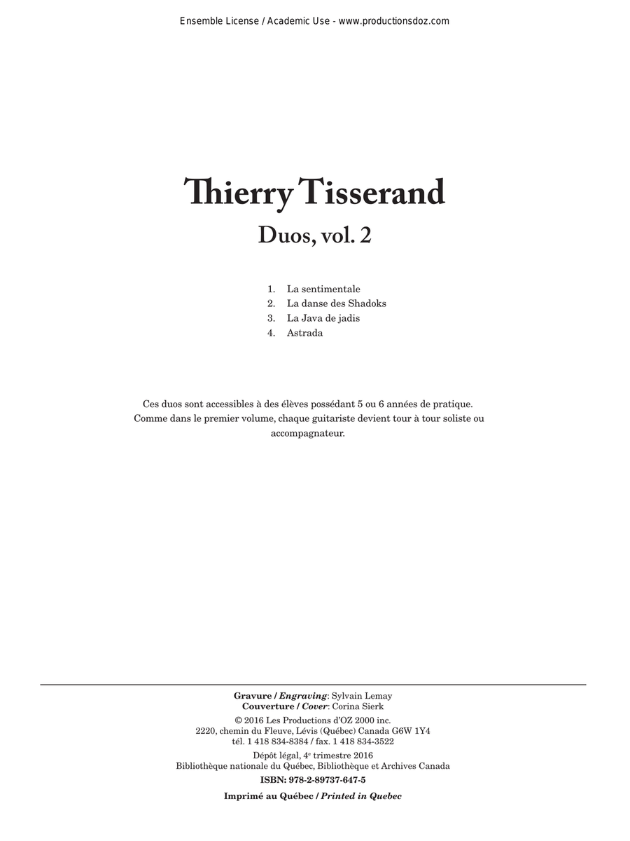 Duos, vol. 2 Duos, vol. 2 Classical Guitar scores gallery preview page 1