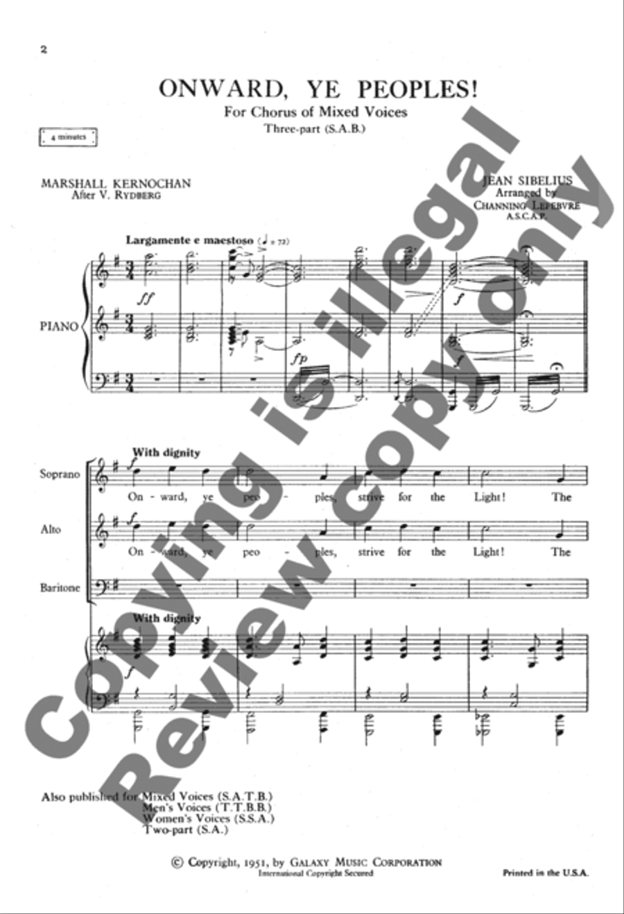 Onward, Ye Peoples! 3-Part scores gallery preview page 9