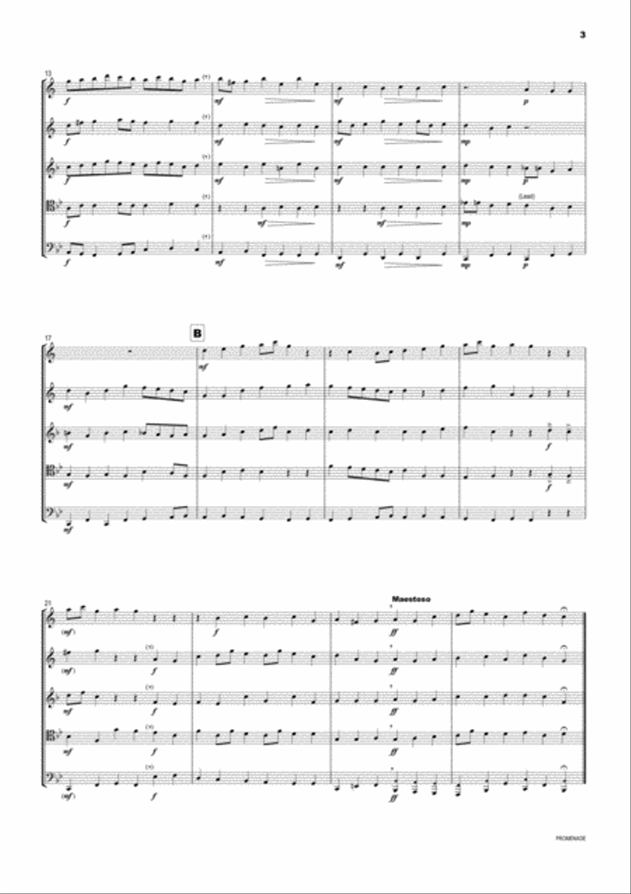 Promenade (Pictures at an Exhibition) Brass Ensemble scores gallery preview page 4