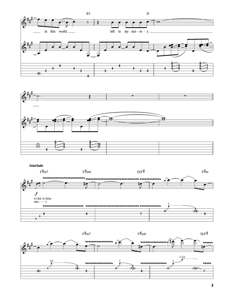 Cemetery Gates Acoustic Guitar scores gallery preview page 3