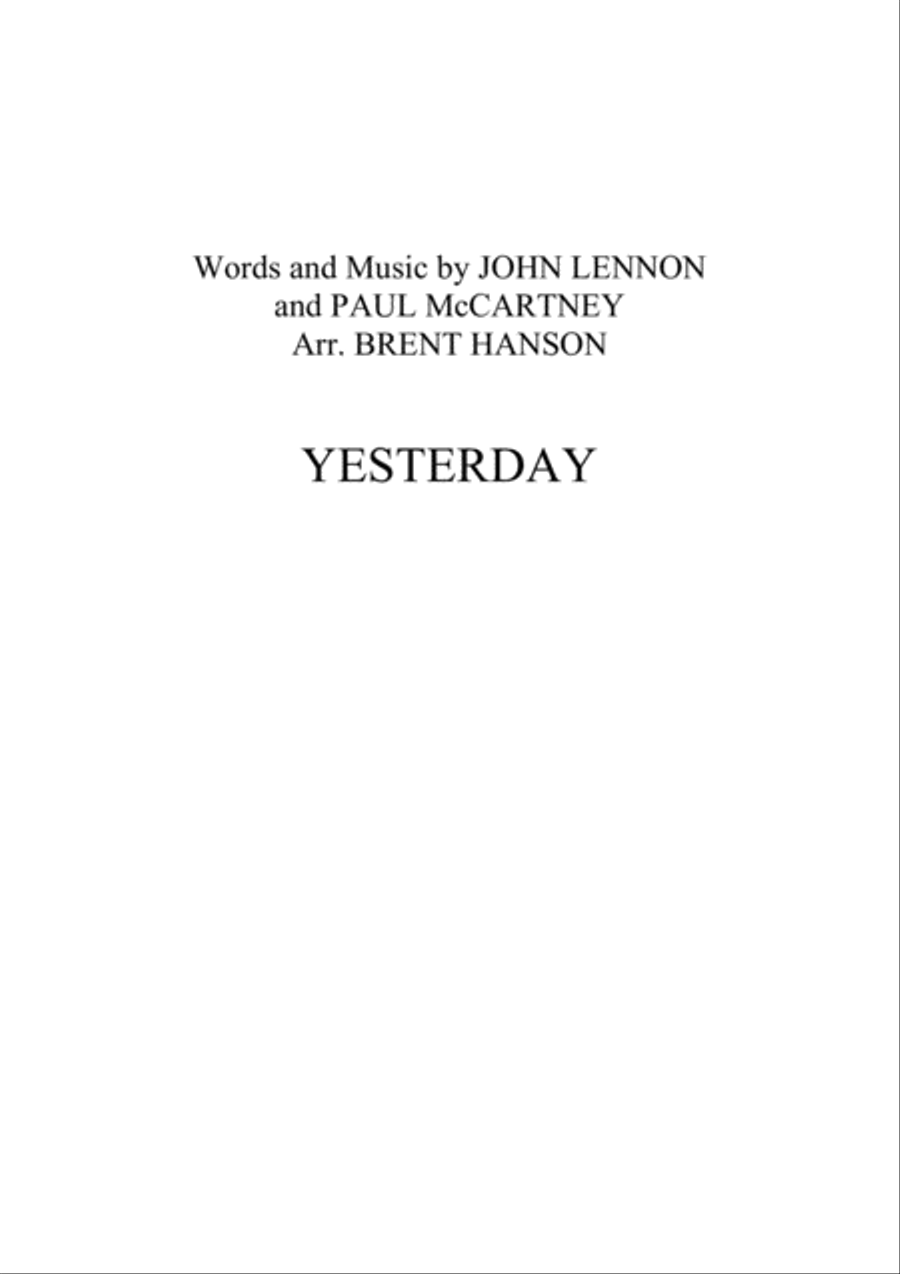 Yesterday Yesterday Woodwind Quartet scores gallery preview page 1