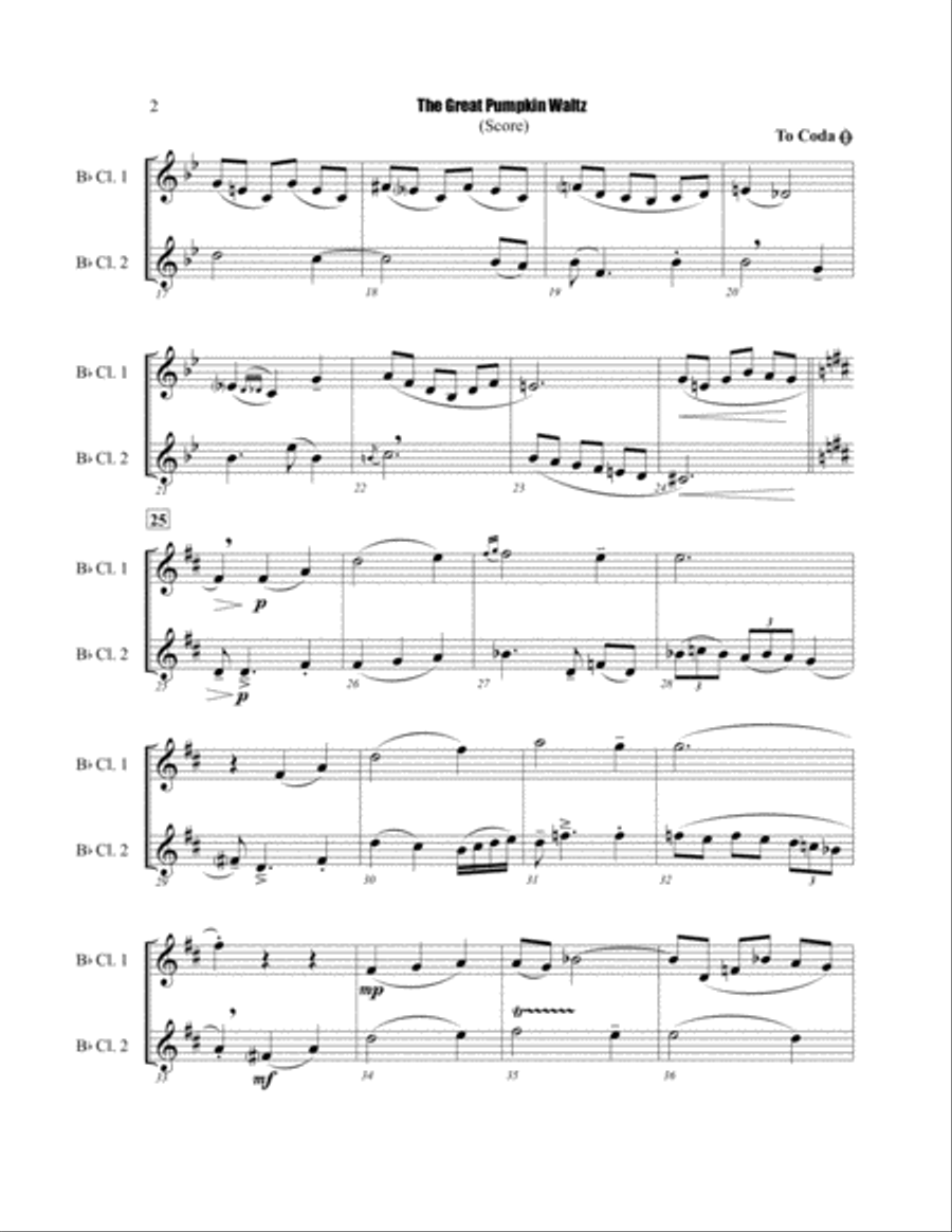 The Great Pumpkin Waltz Woodwind Ensemble scores gallery preview page 3