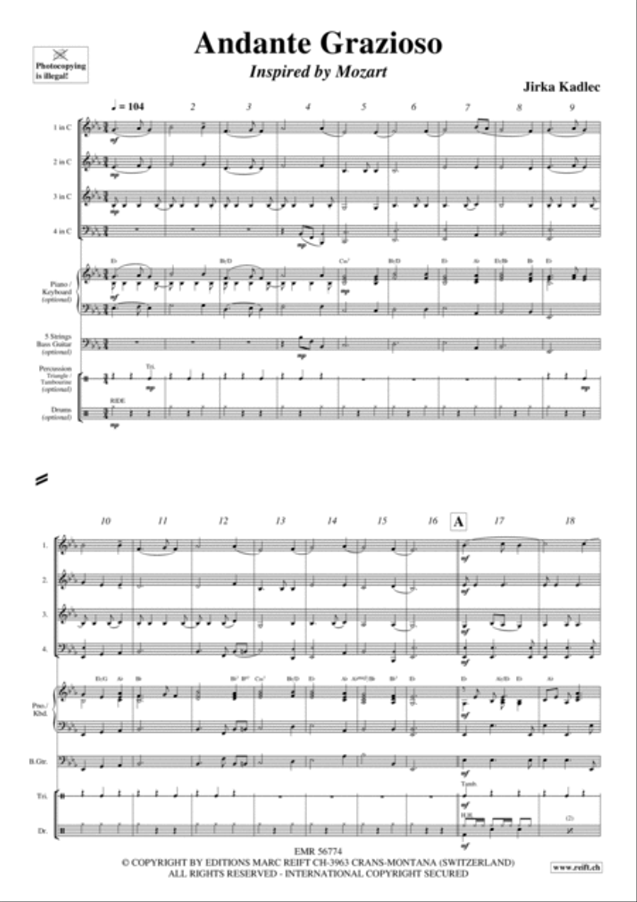 Andante Grazioso Brass Quartet scores gallery preview page 3