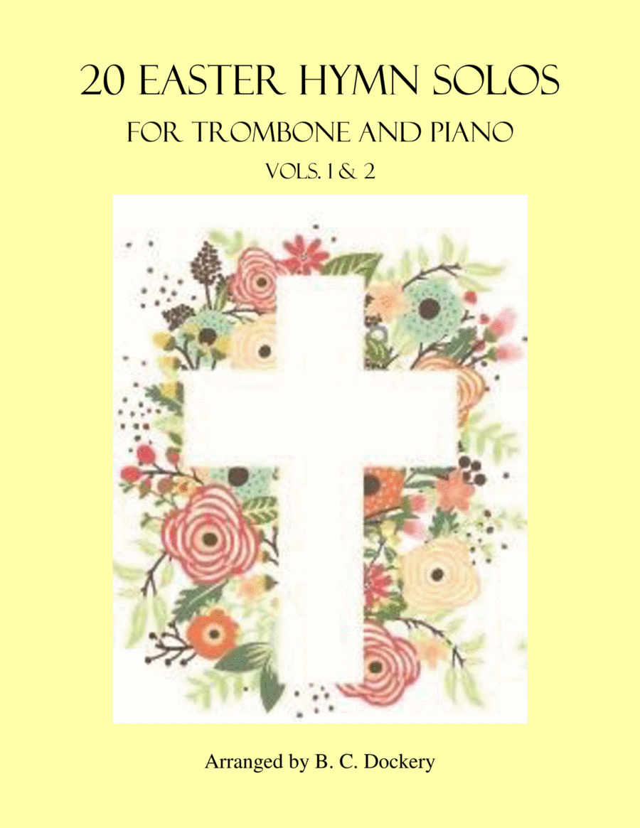 20 Easter Hymn Solos for Trombone and Piano: Vols. 1 & 2 Piano scores gallery preview page 1