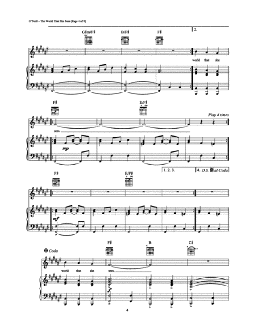 The World That She Sees The World That She Sees Piano, Vocal, Guitar scores gallery preview page 4