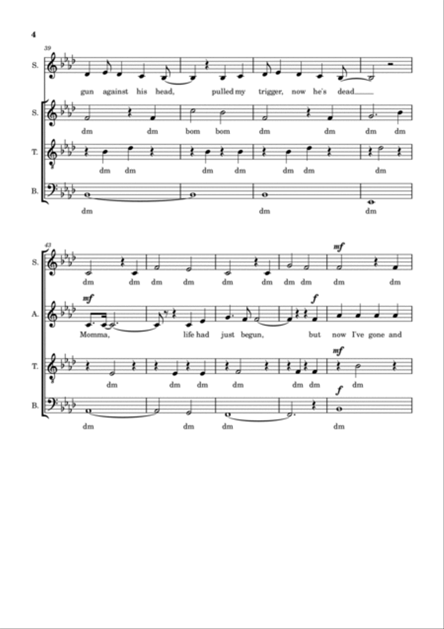Bohemian Rhapsody 4-Part scores gallery preview page 4