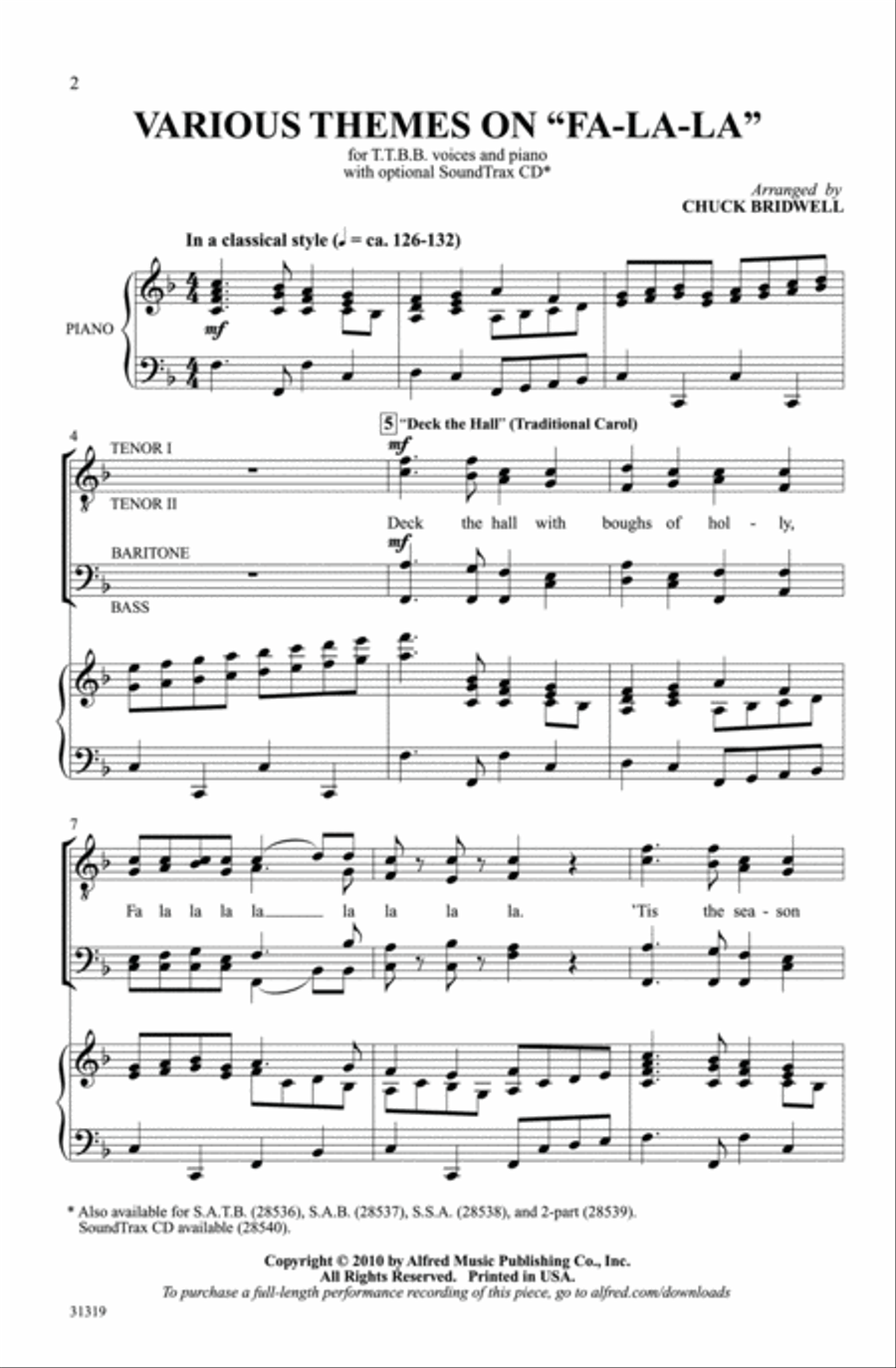 Various Themes on Fa-La-La Men's Choir scores gallery preview page 2