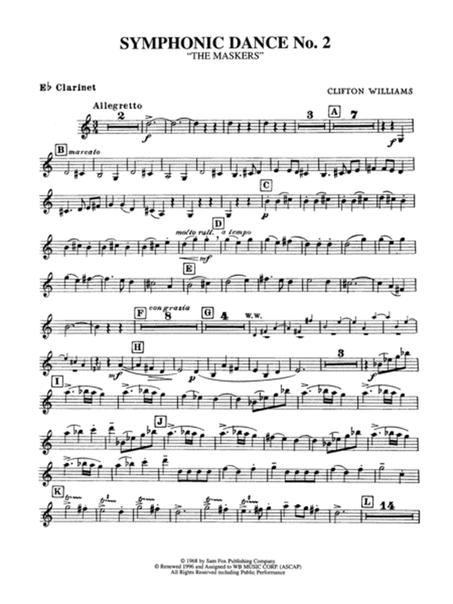 Symphonic Dance No. 2: E-flat Soprano Clarinet