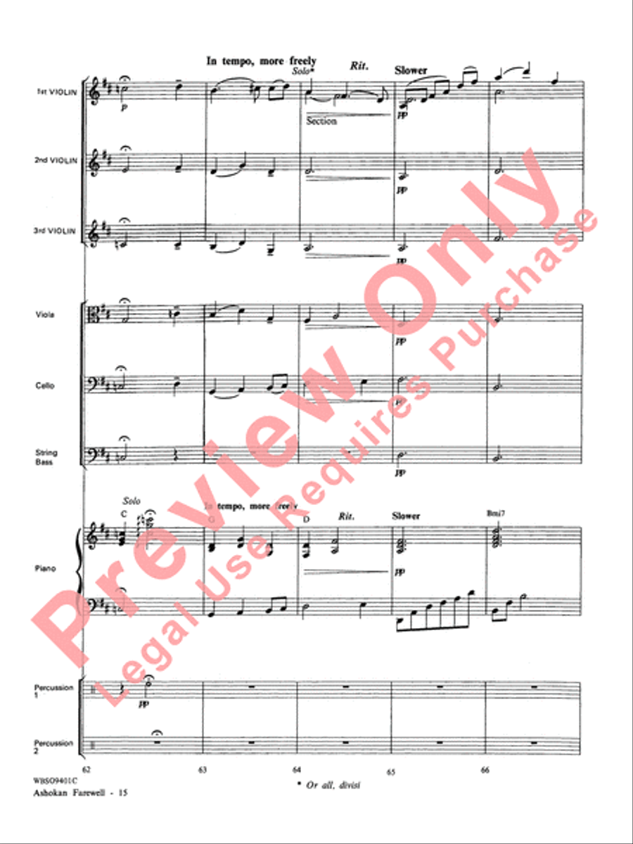 Ashokan Farewell String Orchestra scores gallery preview page 16