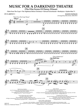 Music for a Darkened Theatre (The Film Scores of Danny Elfman) (arr. Brown) - Bb Clarinet 3