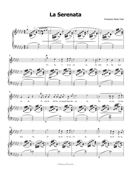 La Serenata, by Tosti, in G flat Major