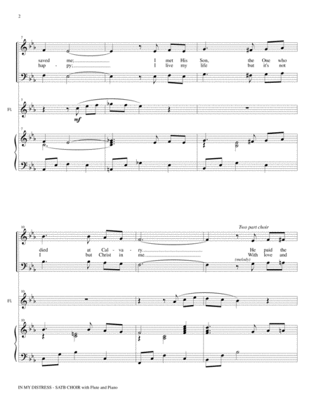 IN MY DISTRESS (SATB CHOIR with Flute & Piano) image number null