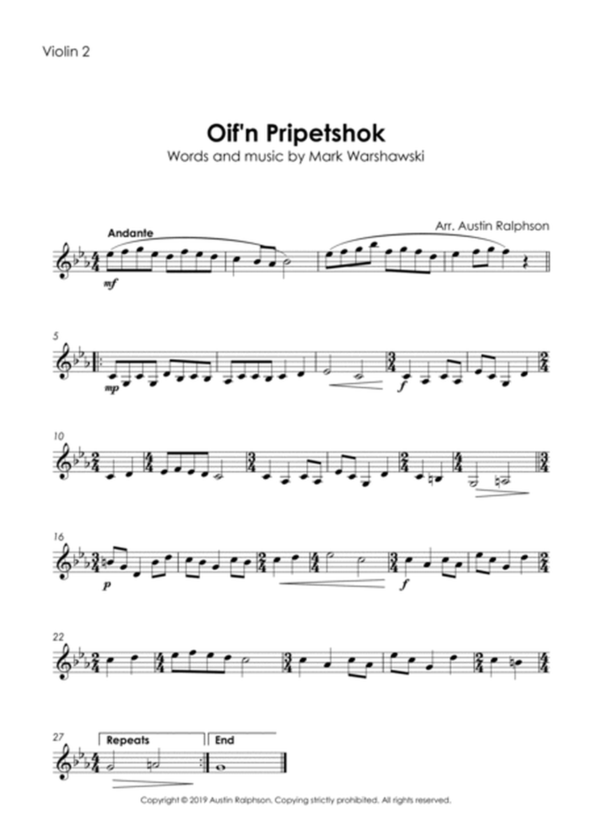 Oif'n Pripetshok אויפן פריפעטשיק‎ (Jewish Wedding) - string quartet image number null