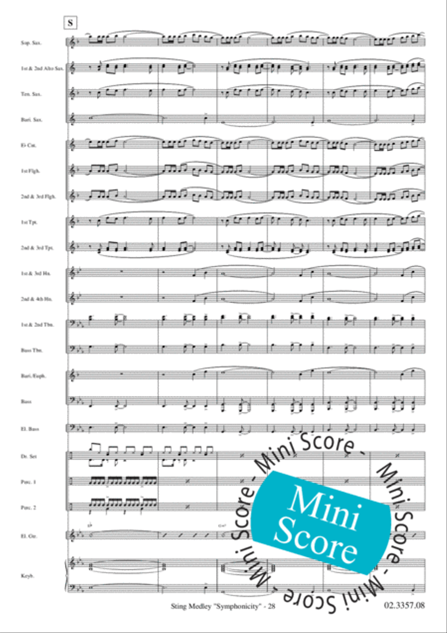 Sting Medley Sting Medley Fanfare Band scores gallery preview page 32