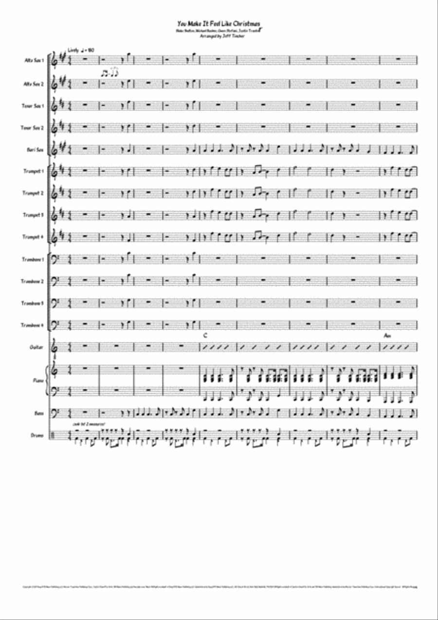 You Make It Feel Like Christmas Jazz Ensemble scores gallery preview page 2