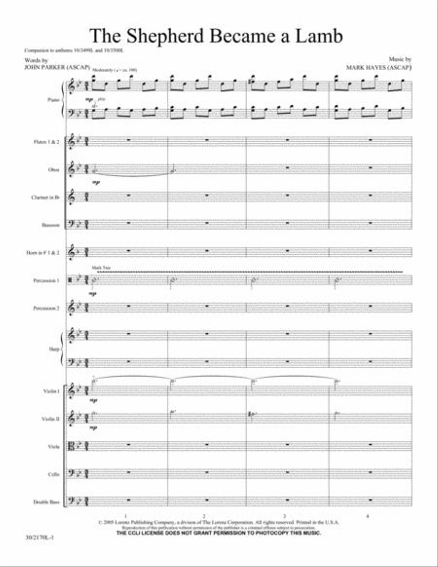 The Shepherd Became a Lamb - Orchestra Score/Parts Choir scores gallery preview page 2