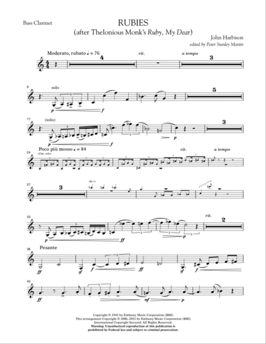 Rubies (After Thelonious Monk's 