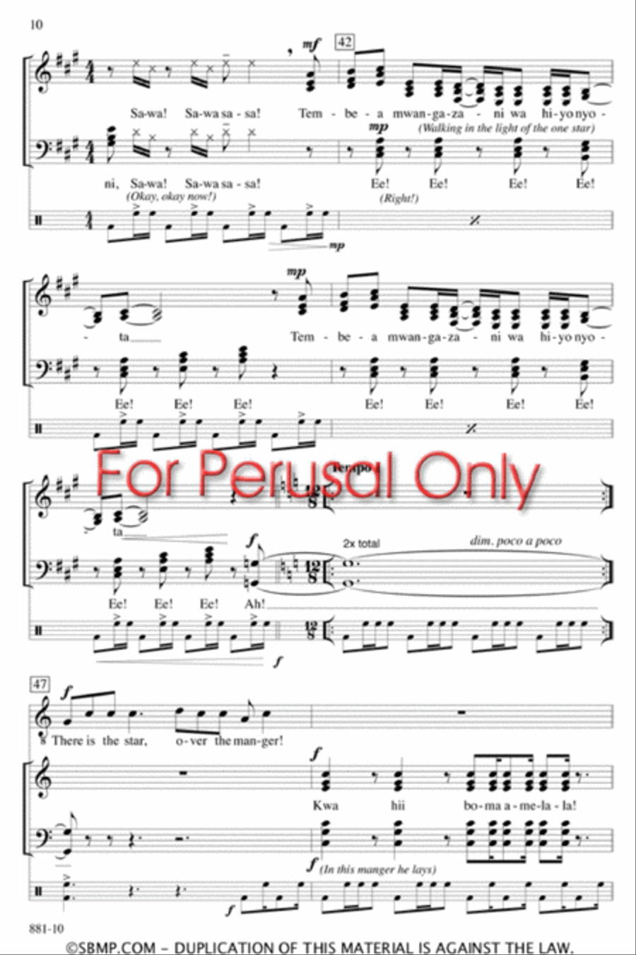 Alleluyah Sasa - SATB divisi Octavo Divisi scores gallery preview page 9