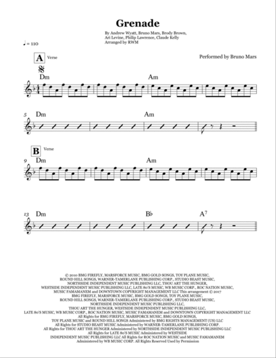 Grenade Piano scores gallery preview page 2