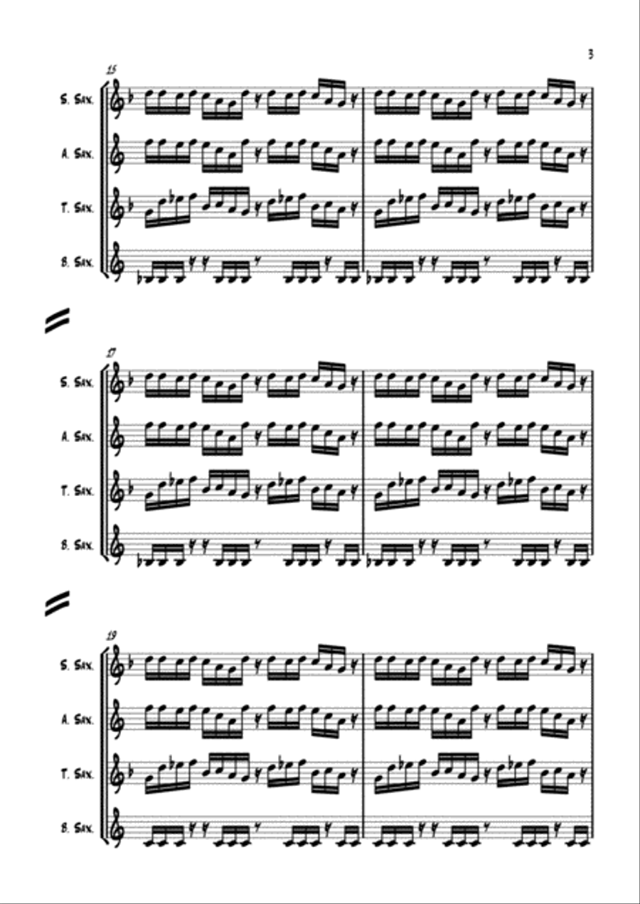 Underground - For Sax Quartet Saxophone Quartet scores gallery preview page 3