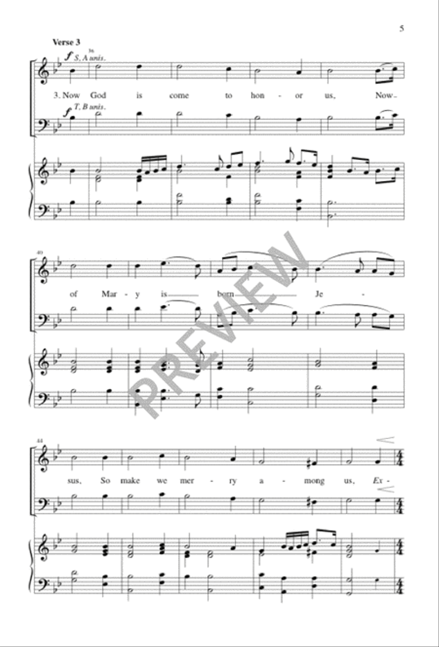 Nowell Sing We 4-Part scores gallery preview page 5