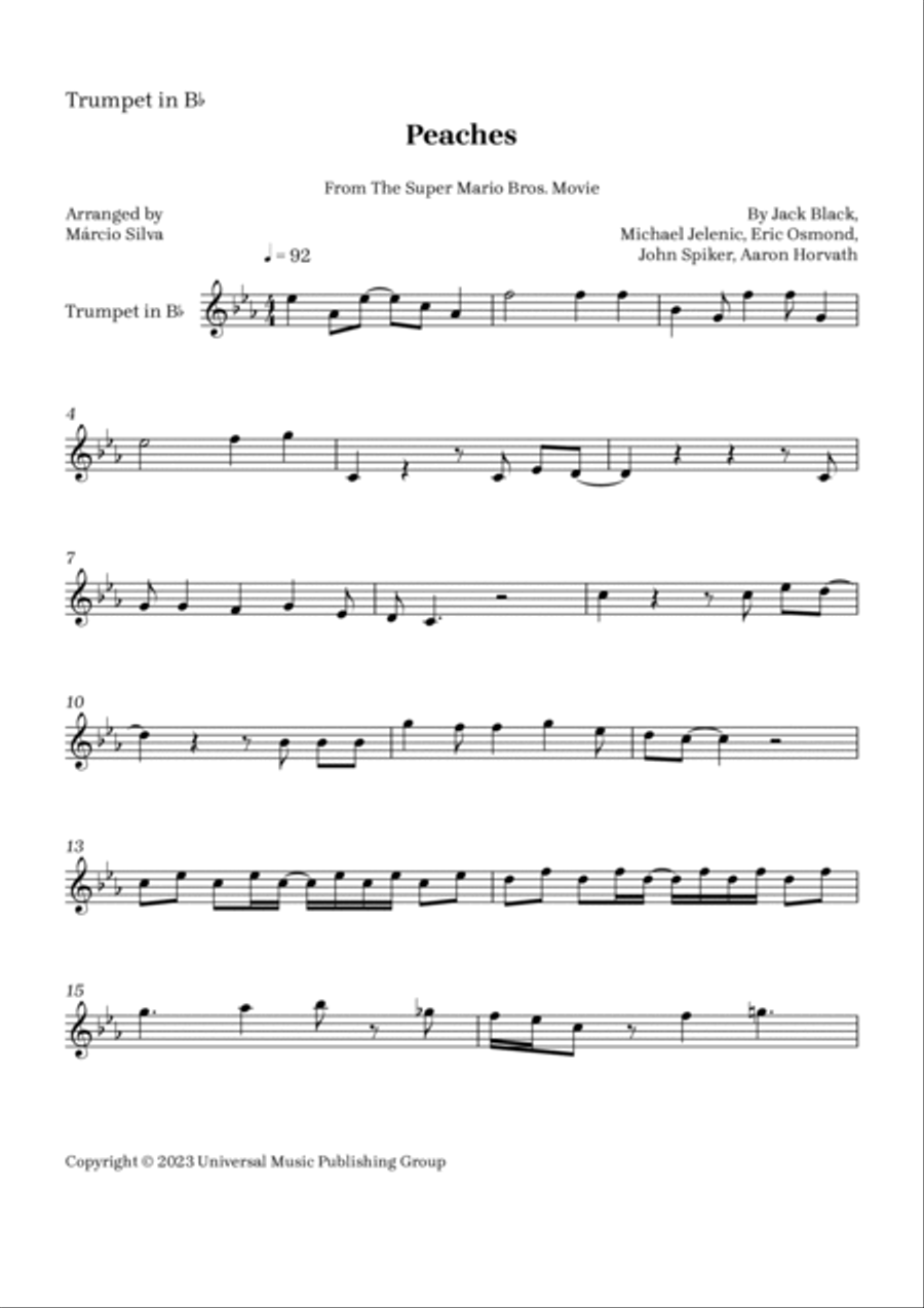 Peaches B-Flat Trumpet scores gallery preview page 4