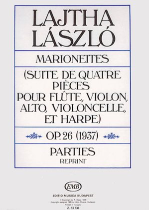 Book cover for Marionettes Op26 Flute Violin Viola Violoncello Harp Set Of Parts