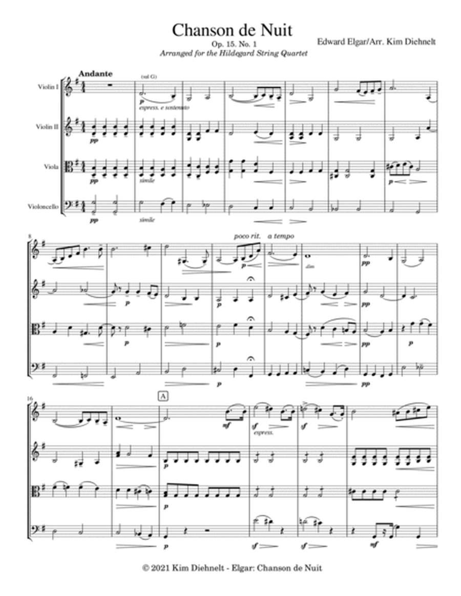 Elgar: Chanson de Nuit (Arr. Diehnelt, for String Quartet)