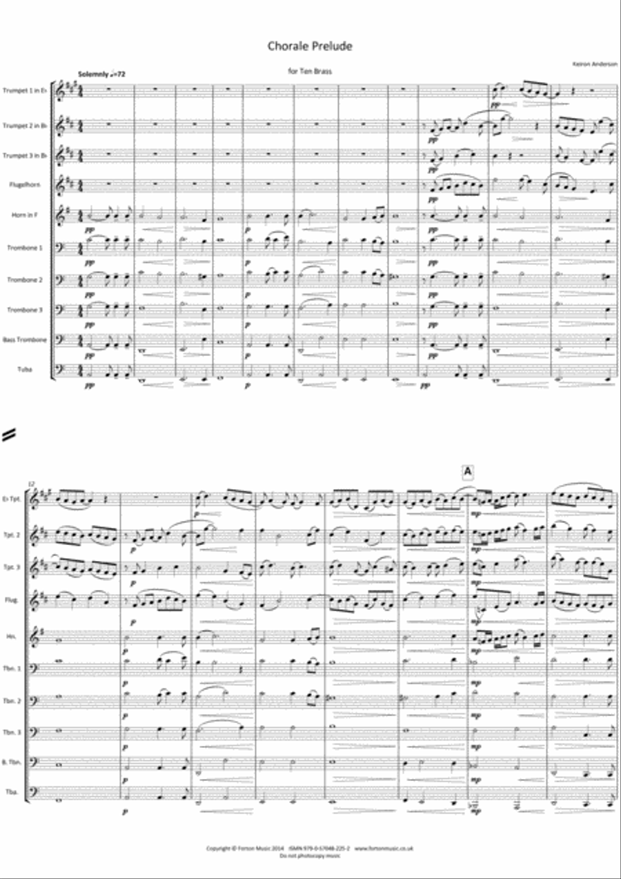 Chorale Prelude Brass Ensemble scores gallery preview page 2