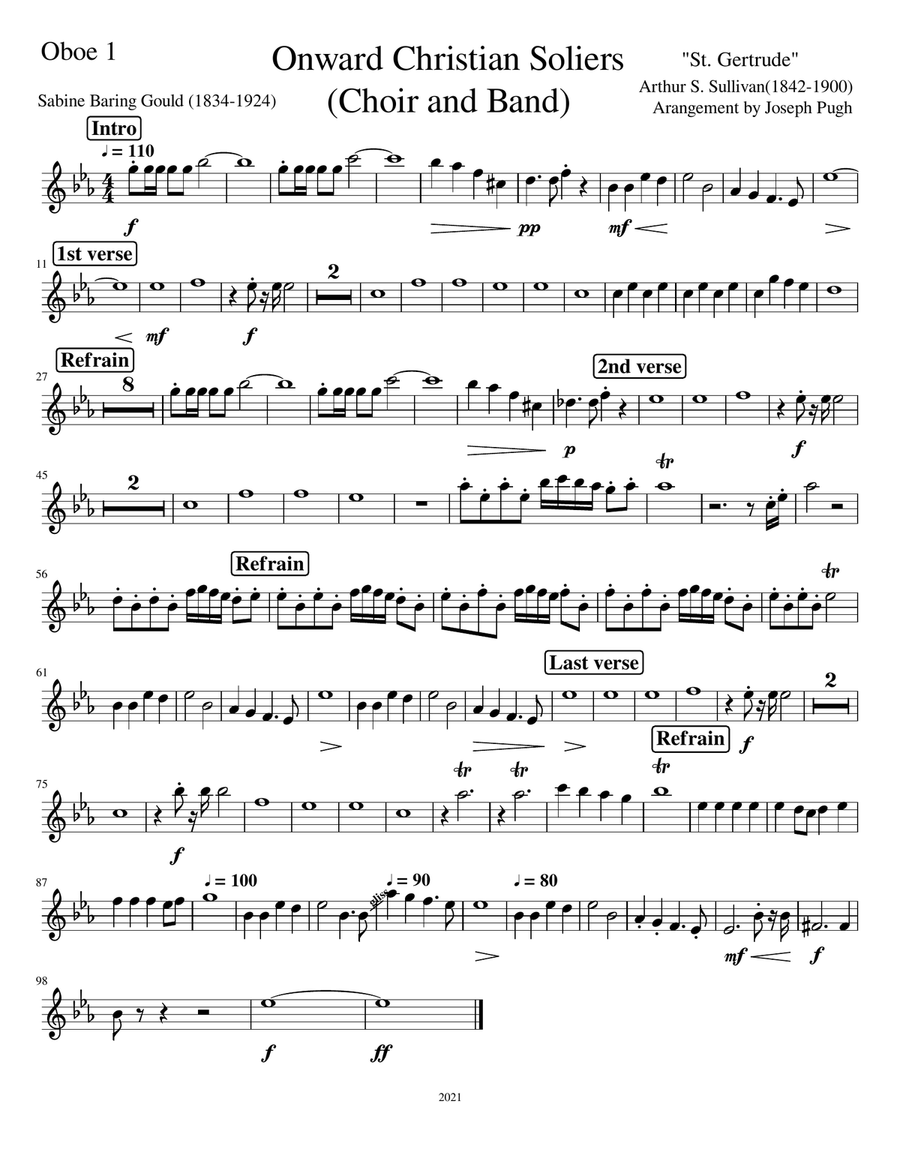 Onward Christian Soldiers (for Band and Choir) Concert Band scores gallery preview page 5