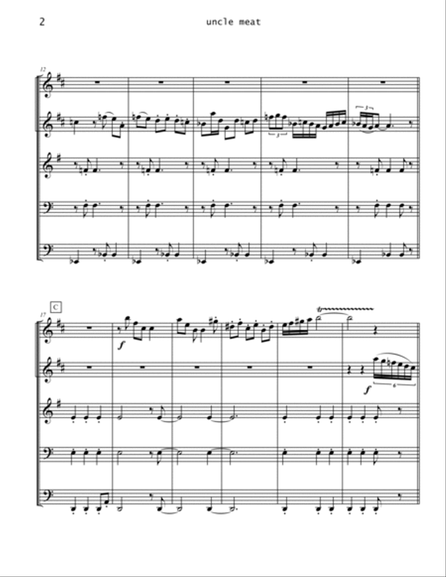 Uncle Meat Brass Ensemble scores gallery preview page 2