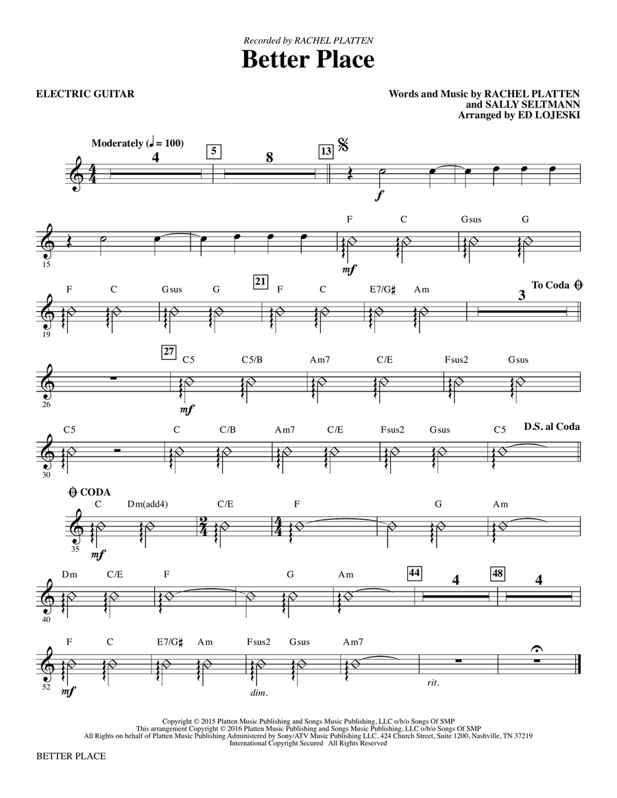 Better Place - Electric Guitar Choir scores gallery preview page 1