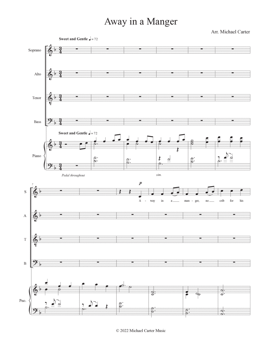 Away in a Manger Away in a Manger Voice scores gallery preview page 1