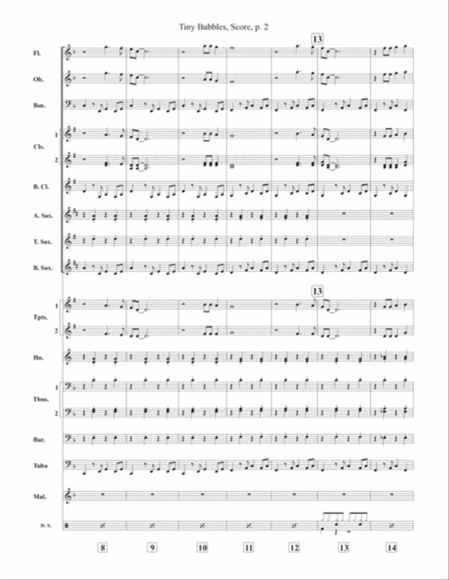 Tiny Bubbles Tiny Bubbles Concert Band scores gallery preview page 2