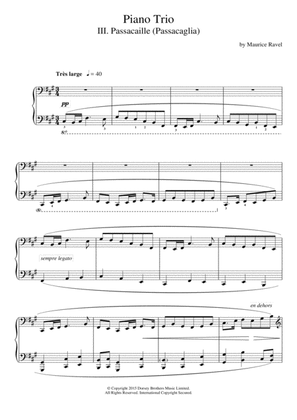 Book cover for Piano Trio - III. Passacaille (Passacaglia)