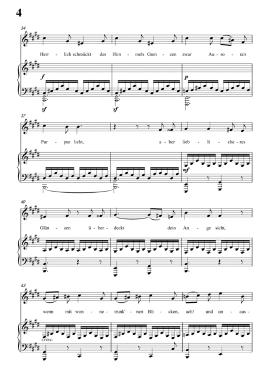 Schubert-Als ich sie errothen sah in E for Vocal and Piano Voice scores gallery preview page 5