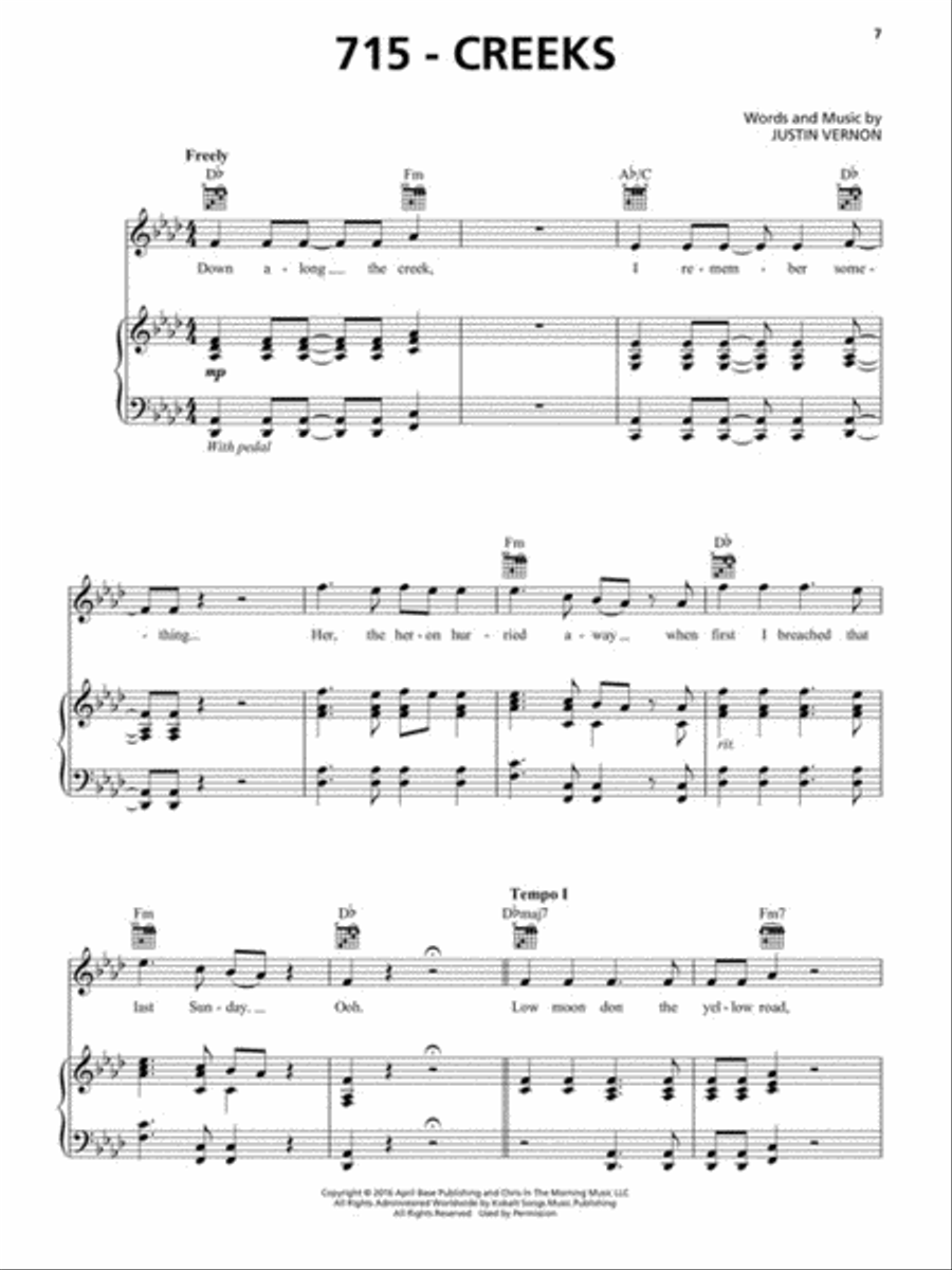 Bon Iver - 22, A Million Bon Iver - 22, A Million Piano, Vocal, Guitar scores gallery preview page 4