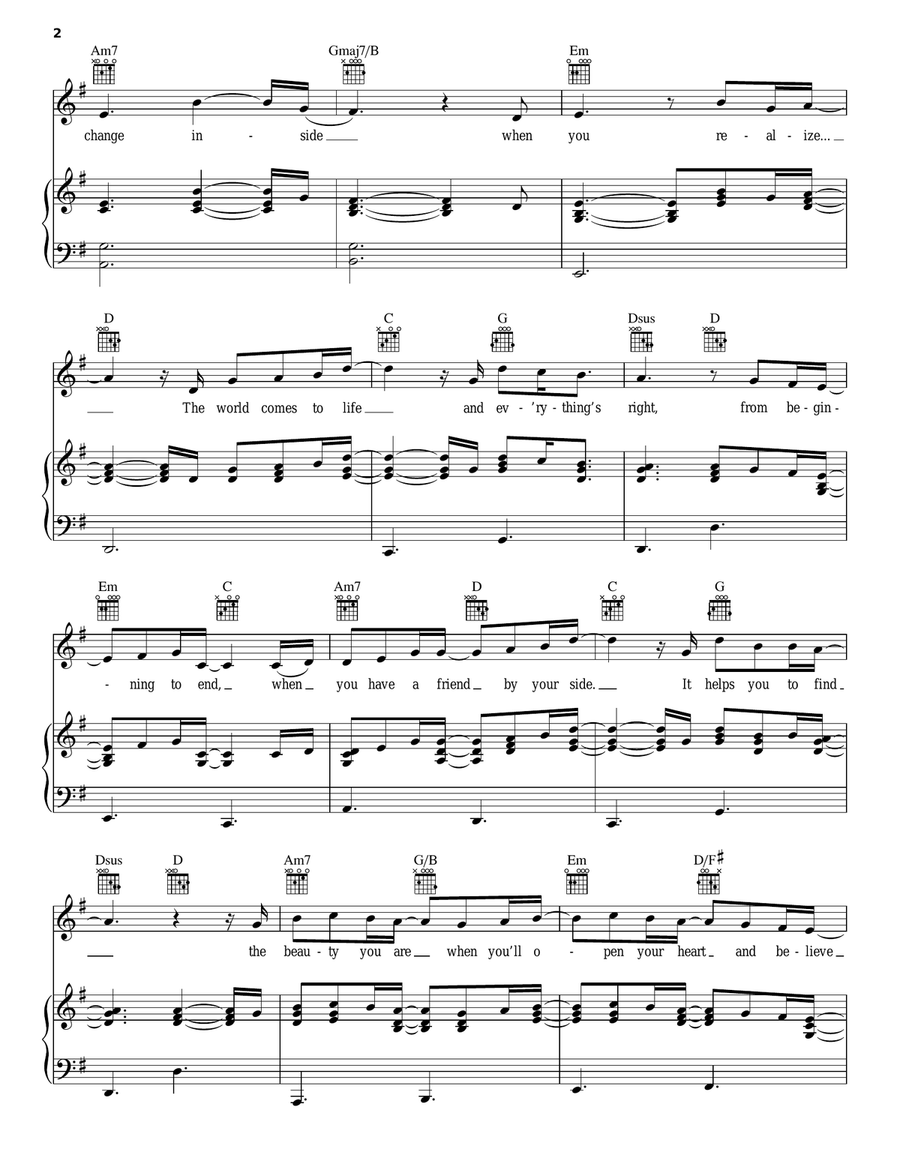 Gift Of A Friend Piano, Vocal, Guitar scores gallery preview page 2