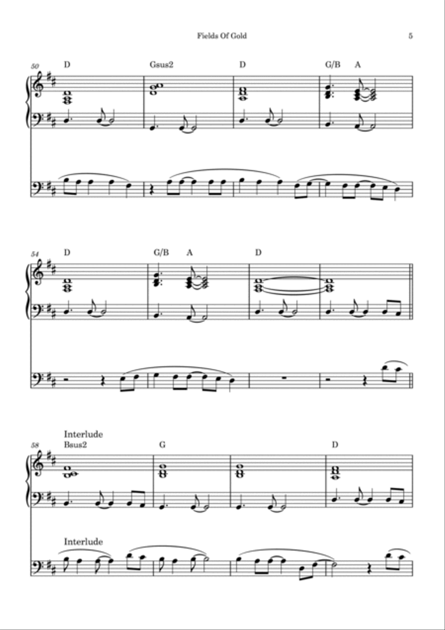 Fields Of Gold Fields Of Gold Piano scores gallery preview page 5