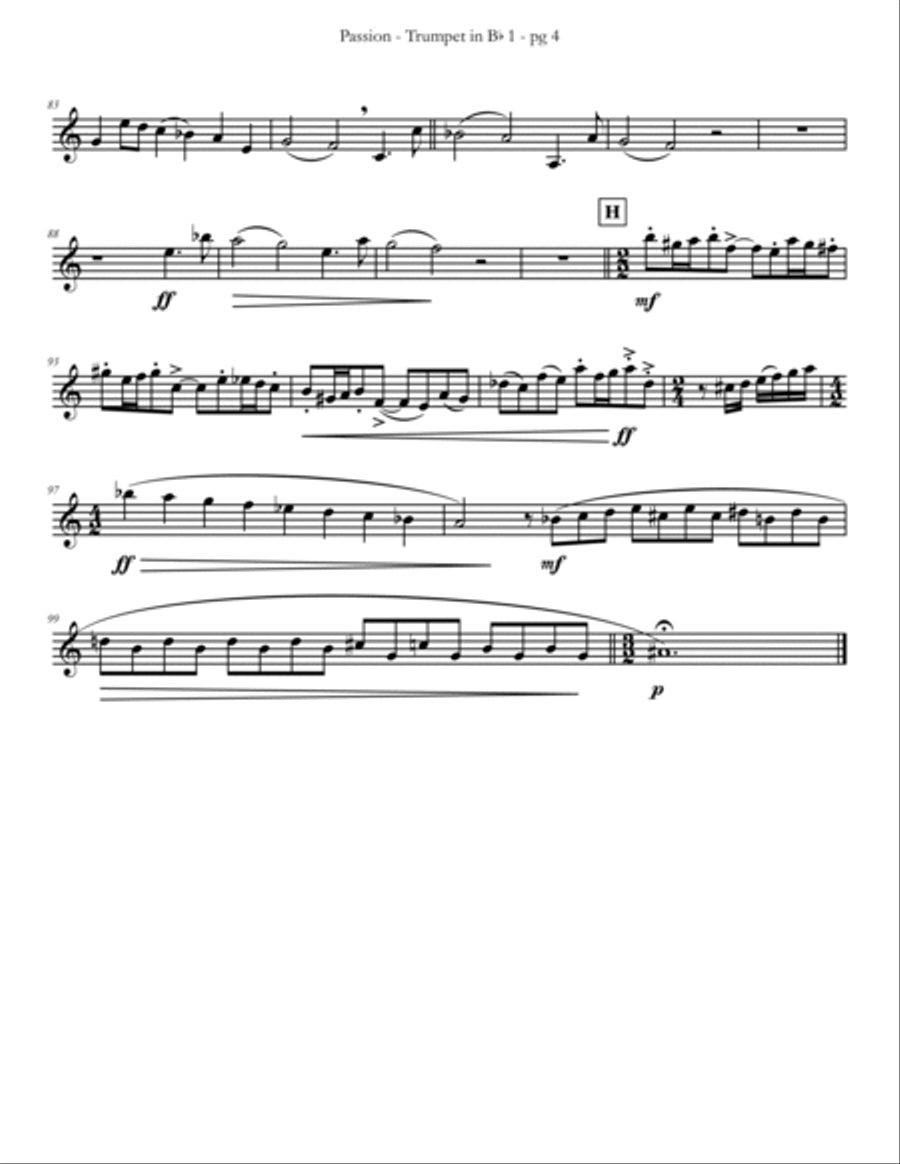 Passion Trumpet Quartet by Eddie Lewis Brass Ensemble scores gallery preview page 5
